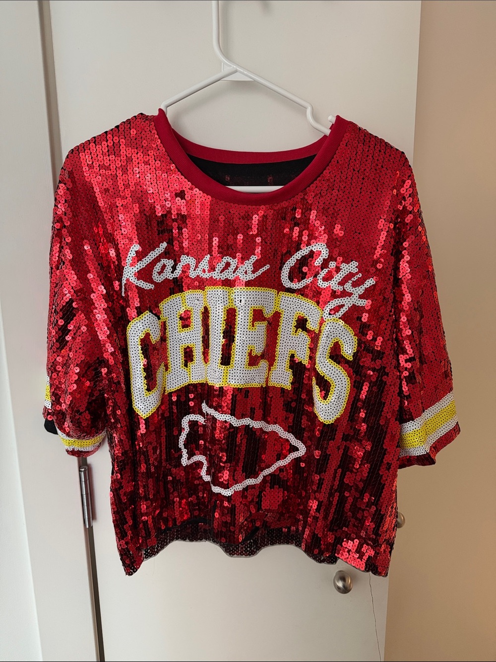 Kansas City Chiefs Red Sequin Short Sleeve Tee